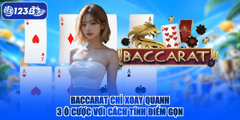 Baccarat chỉ xoay quanh 3 ô cược với cách tính điểm gọn