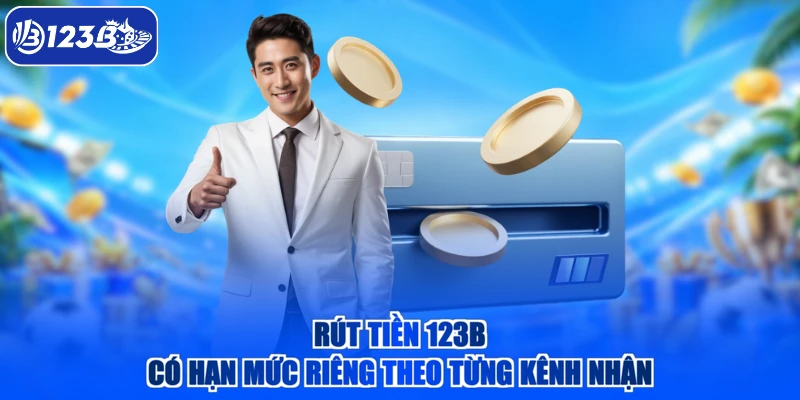 Rút tiền 123B có hạn mức riêng theo từng kênh nhận